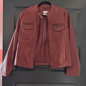 Women's Leather Jacket in Rich Rust